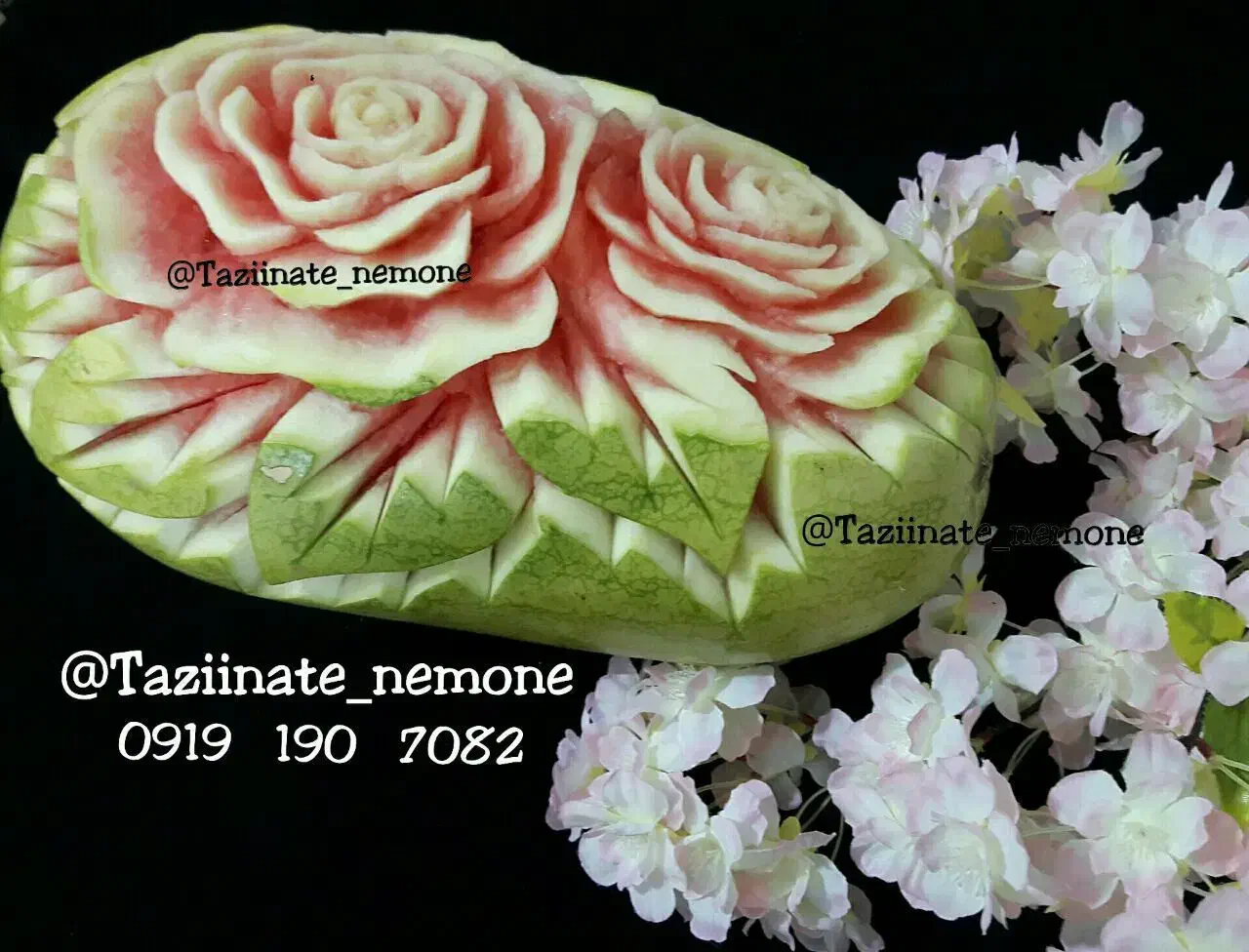 حکاکی هندوانه ومیوه آرایی شب یلدا|خدمات پذیرایی، مراسم|محمدیه-قزوین, |دیوار