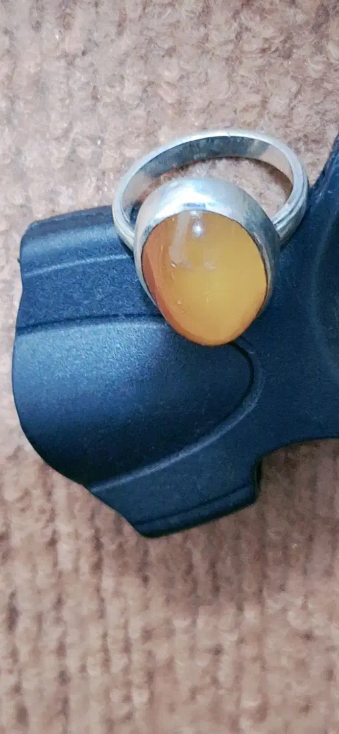 انگشتر نقره با نگین عقیق زرد شرف شمس|جواهرات|آمل, |دیوار