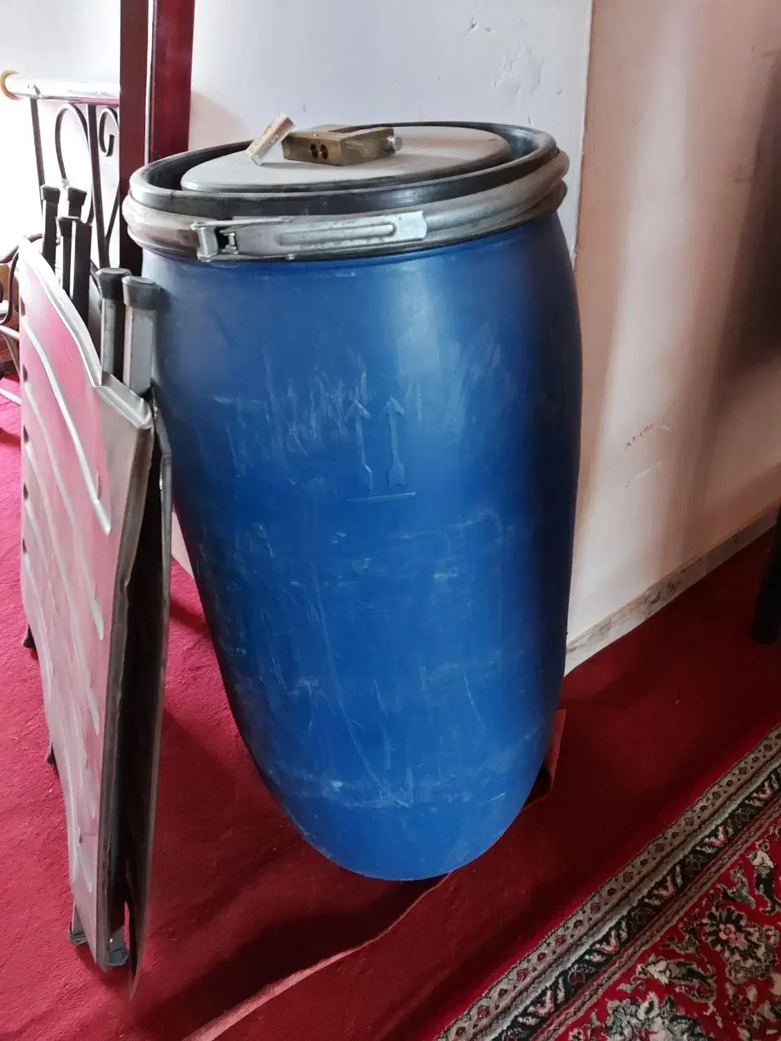 بشکه پلاستیکی 130لیتری دهانه گشاد|ظروف نگهدارنده، پلاستیکی، یکبارمصرف|ایرانشهر, |دیوار