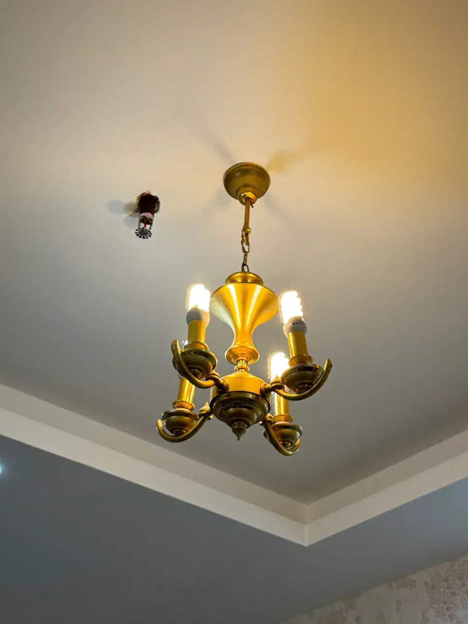 4عدد لوستر 4شعله برنجی اصل نشان دار|لوستر و چراغ آویز|اردبیل, |دیوار