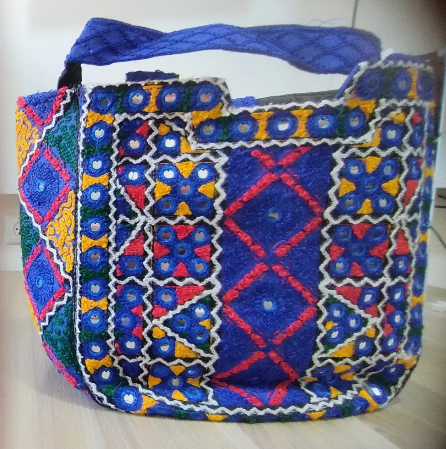 کیف دستی سنتی آینه‌کاری هندی زنانه|کیف، کفش، کمربند|کیش, |دیوار