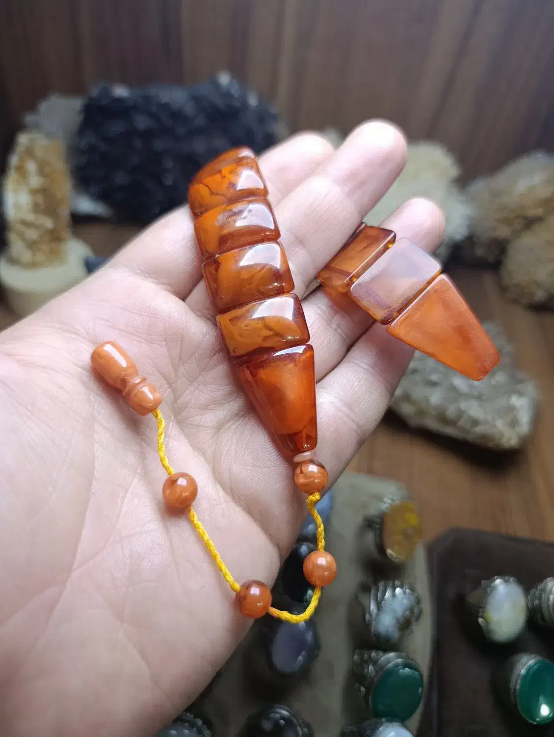 تسبیح زاز کهربا پودری قهوه ای ترکیه|بدلیجات|ارومیه, |دیوار