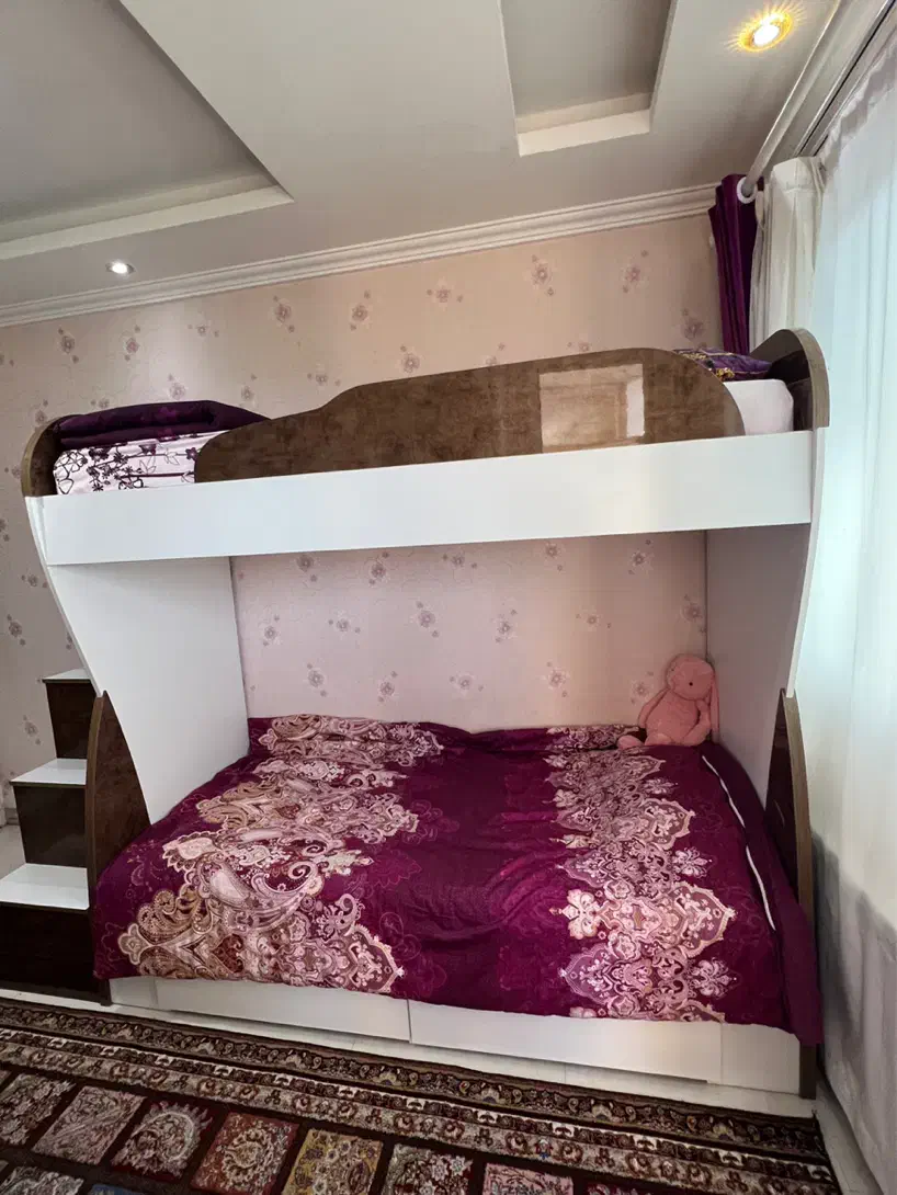 تخت ۲طبقه|تخت و سرویس خواب|شفت, |دیوار