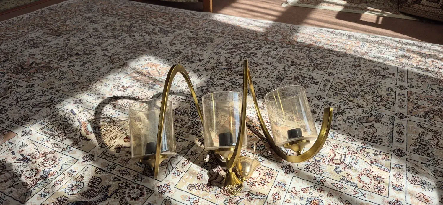 لوستر سه شاخه فنری|لوستر و چراغ آویز|تالش, هشتپر|دیوار