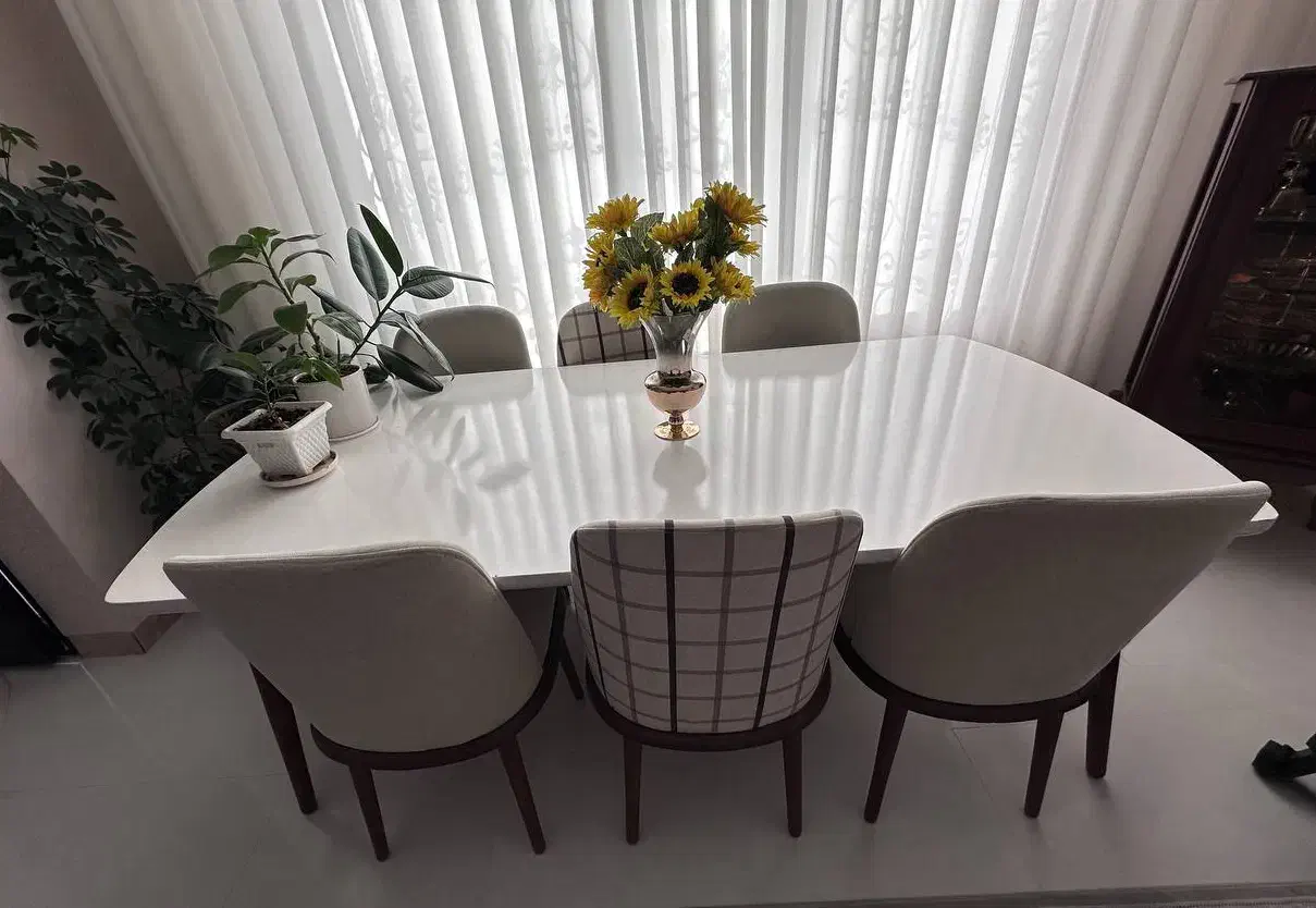 میز نهارخوری ۶نفره|میز و صندلی غذاخوری|خرمدره, |دیوار