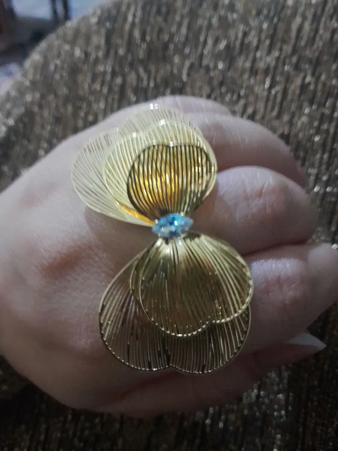 انگشتر زنانه طرح گل تک نگین|بدلیجات|کرمانشاه, |دیوار