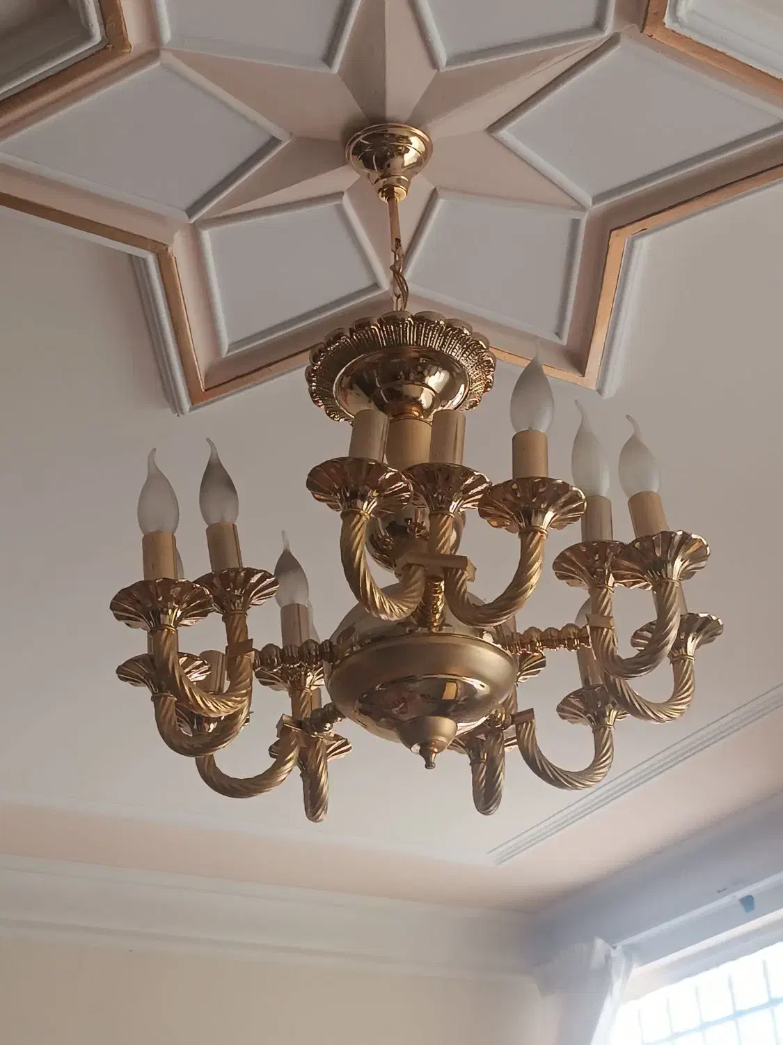 لوستر برنجی اب طلا|لوستر و چراغ آویز|سبزوار, توحیدشهر|دیوار