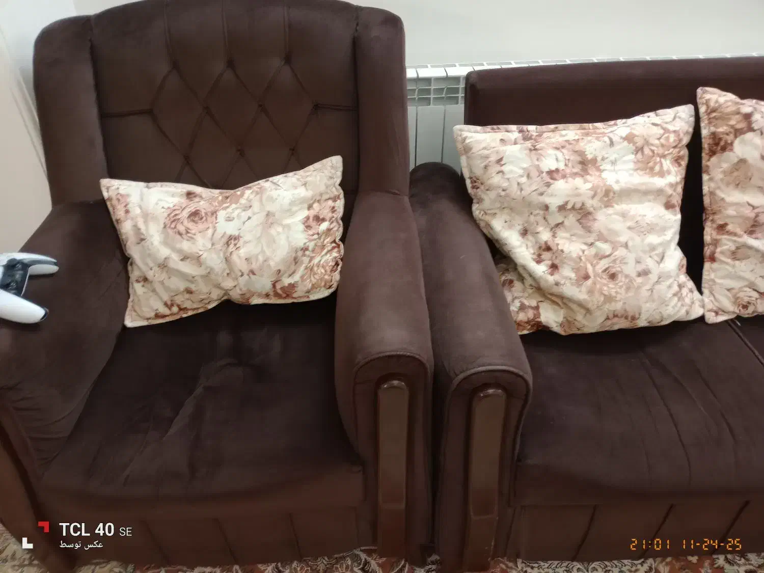 مبل راحتی قهوه ای|مبلمان خانگی و میز عسلی|دماوند, گیلاوند|دیوار