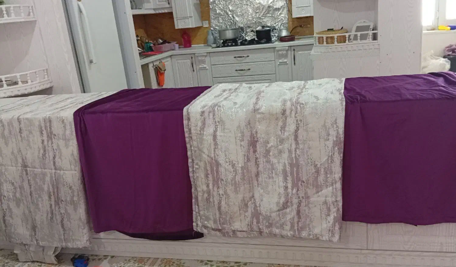 چهارعددشال پرده همشون عرض یک ونیم متر|پرده، رانر، رومیزی|دهلران, |دیوار