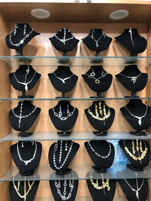 دستبند گردنبند انگشتر نیم ست استیل رنگ ثابت|بدلیجات|نیشابور, امام خمینی|دیوار