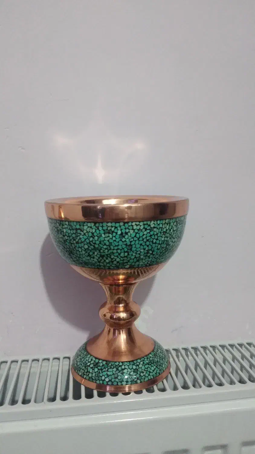 فروش تکی جاشکلاتی و گلدان مسی فیروزه کوب|صنایع دستی و سایر لوازم تزئینی|گنبد کاووس, |دیوار