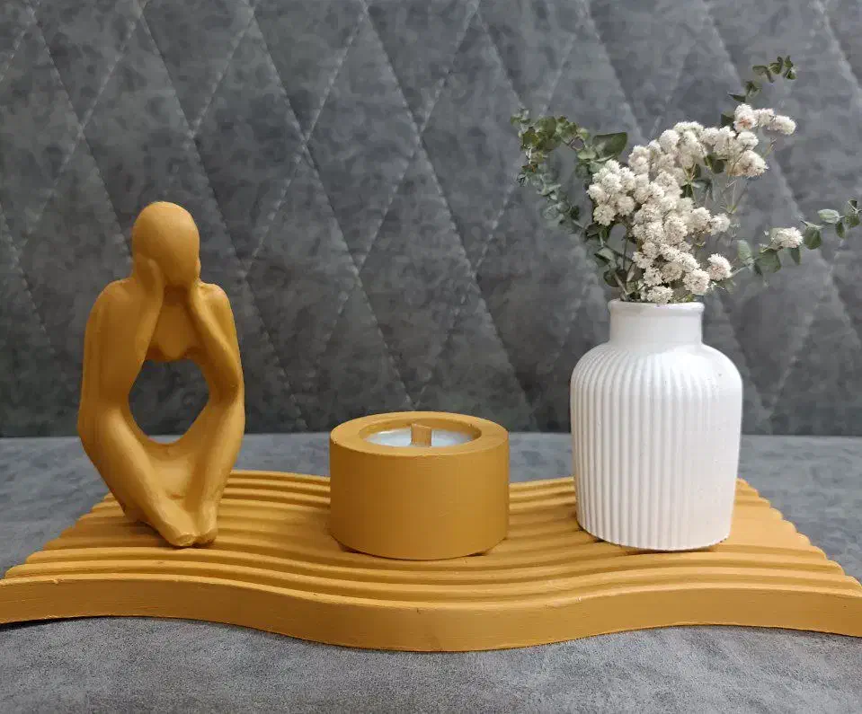 ست دکوری مجسمه و گلدون و جا شمعی|مجسمه، تندیس، ماکت|آمل, |دیوار