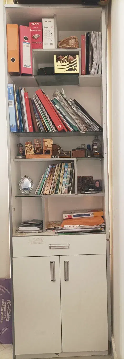 کمد ،ویترین ،کتابخانه ام دی اف|کتابخانه، شلف، قفسههای دیواری|شیراز, شهرک گلدشت حافظ|دیوار