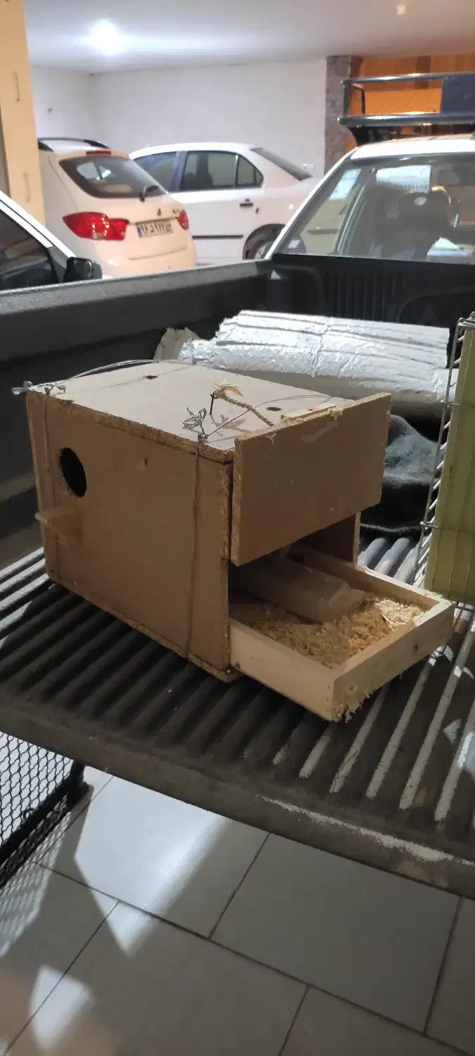 قفس طوطی بزرگ فلزی همراه با لانه|لوازم جانبی حیوانات|بیرجند, |دیوار