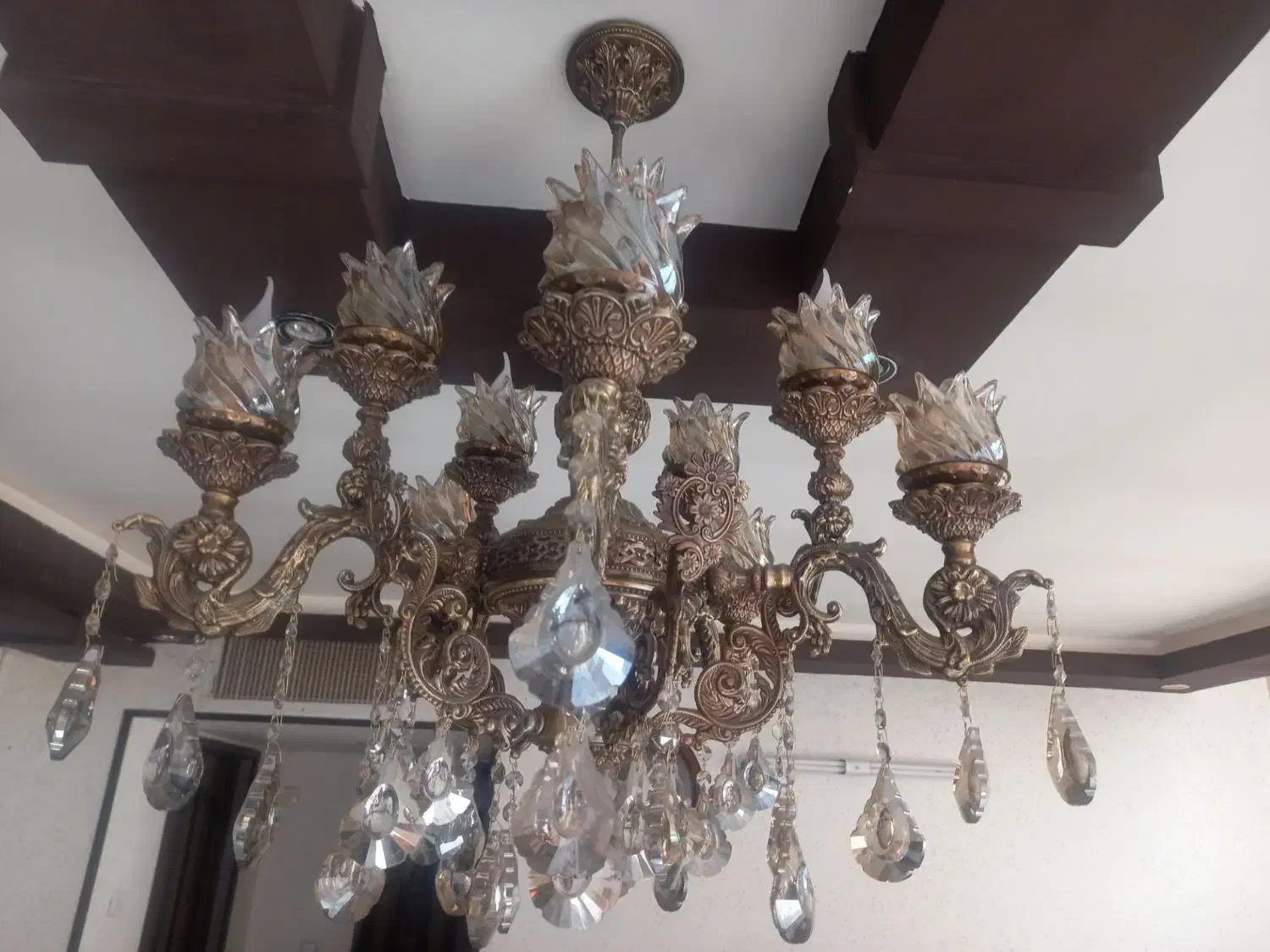 لوستر۱۰شعله چشم نوربرنجی|لوستر و چراغ آویز|شاهینشهر, گرگاب|دیوار