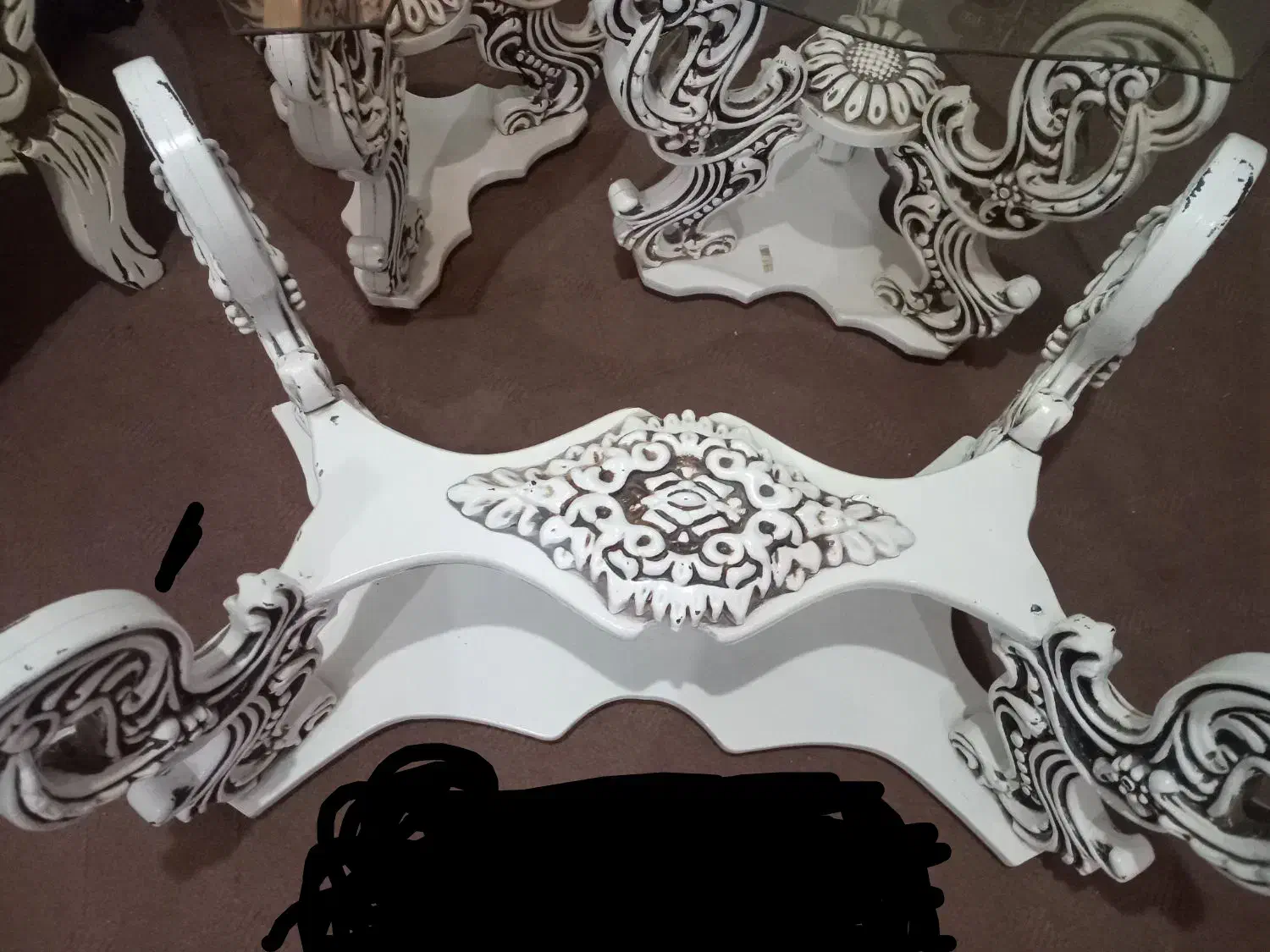 سه عدد جلو مبلی استخوانی رنگ|مبلمان خانگی و میز عسلی|میاندوآب, |دیوار