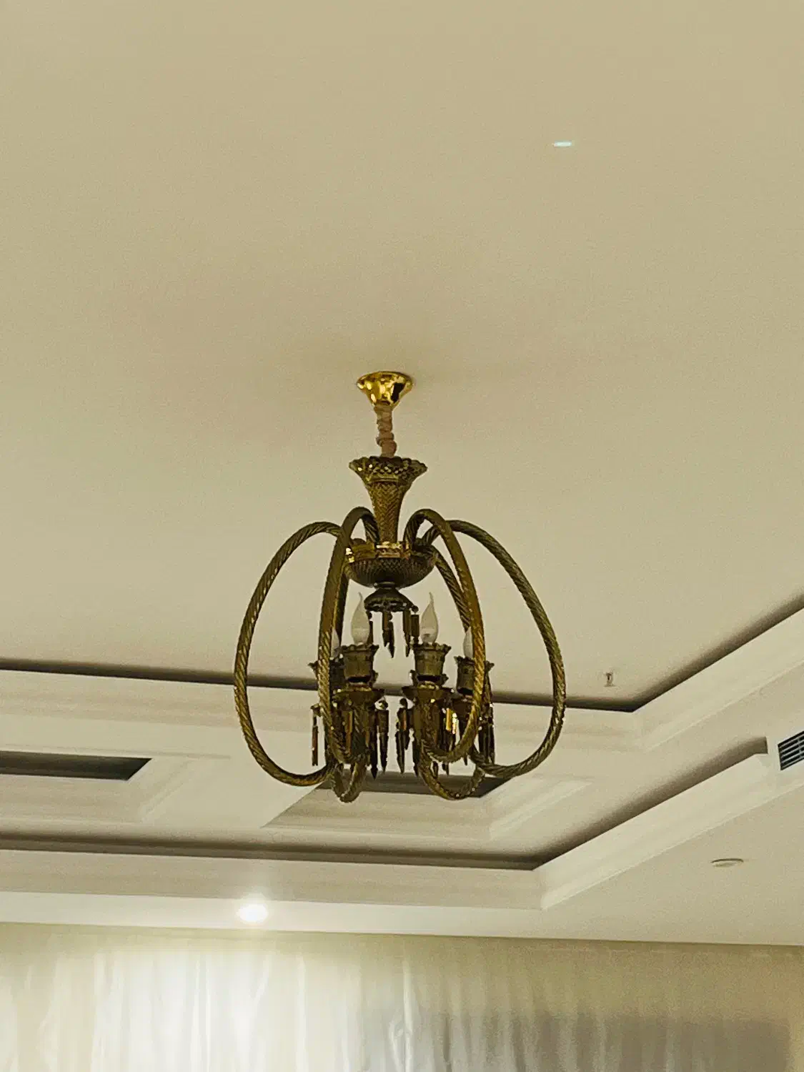 لوستر طلایی وارداتی|لوستر و چراغ آویز|مشهد, کوثر|دیوار