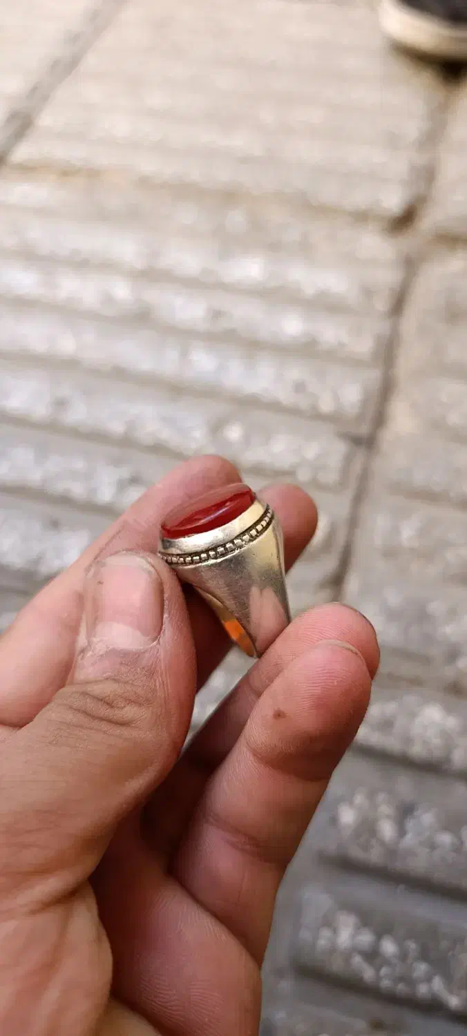 انگشتر قدیمی دستساز عقیق یمنی کهنه|جواهرات|سیرجان, |دیوار