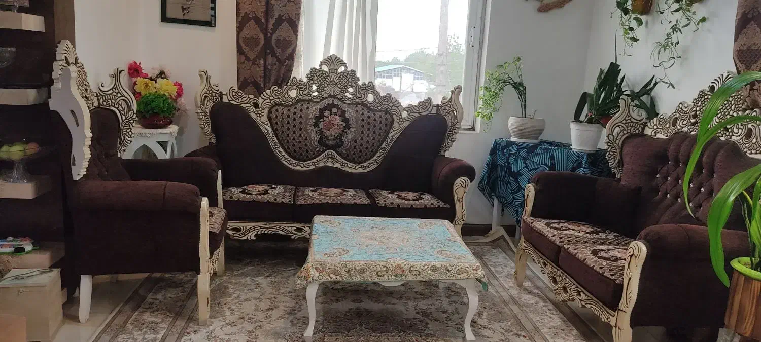 مبل سلطنتی ۷ نفره|مبلمان خانگی و میز عسلی|رودسر, |دیوار