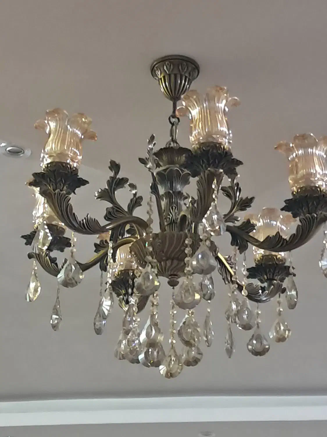 لوستر شیش شاخه|لوستر و چراغ آویز|شهرکرد, |دیوار