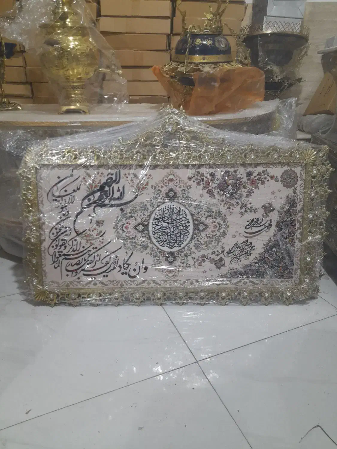 تابلو فرش برنز برنجی شاکر|صنایع دستی و سایر لوازم تزئینی|اردبیل, |دیوار