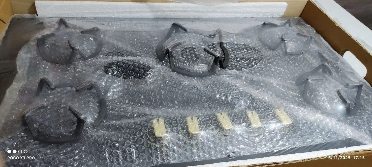 گازرو میزی ۵شعله شیشه ای نو|اجاق گاز و لوازم برقی پخت‌وپز|رشت, نخودچر|دیوار