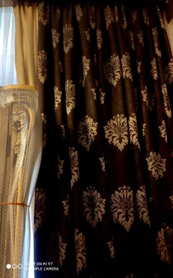 پرده پذیرایی با والان مخمل ترک وآستر با کتیبه(تاج)|پرده، رانر، رومیزی|تهران, جردن|دیوار