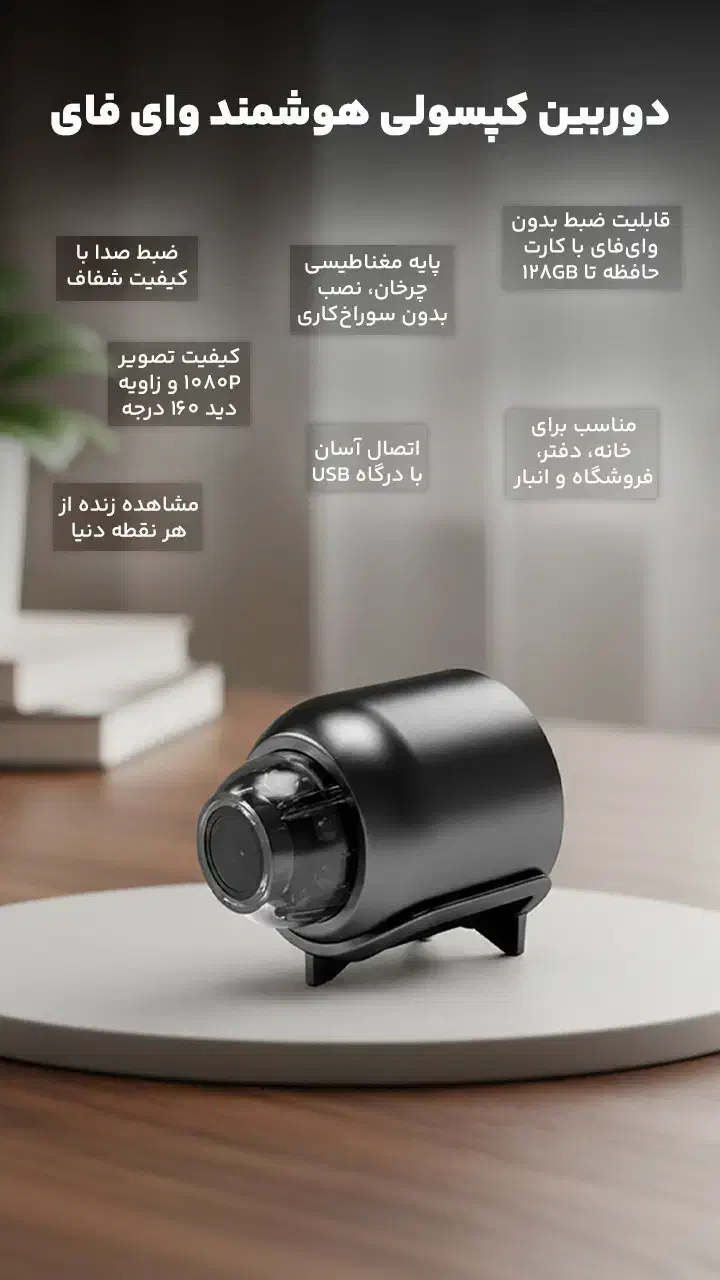 دوربین کپسولی هوشمند وای فای|دوربین مداربسته|اصفهان, باغ زرشک|دیوار