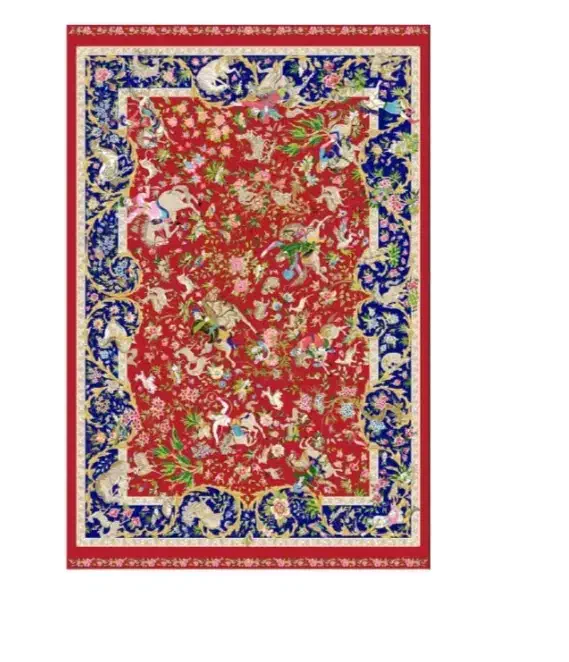 رنگهای چشم نواز فرش ابریشم کد ۱۶۰۰۳۰ اذر فرش تبریز|فرش|ارومیه, |دیوار