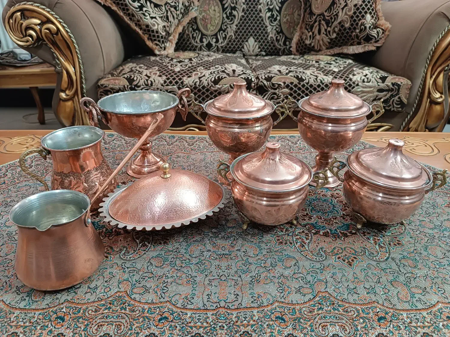 سرویس ظروف مسی و تزئینی صنایع دستی اصفهان|صنایع دستی و سایر لوازم تزئینی|شاهین‌شهر, شهرک هشت بهشت|دیوار