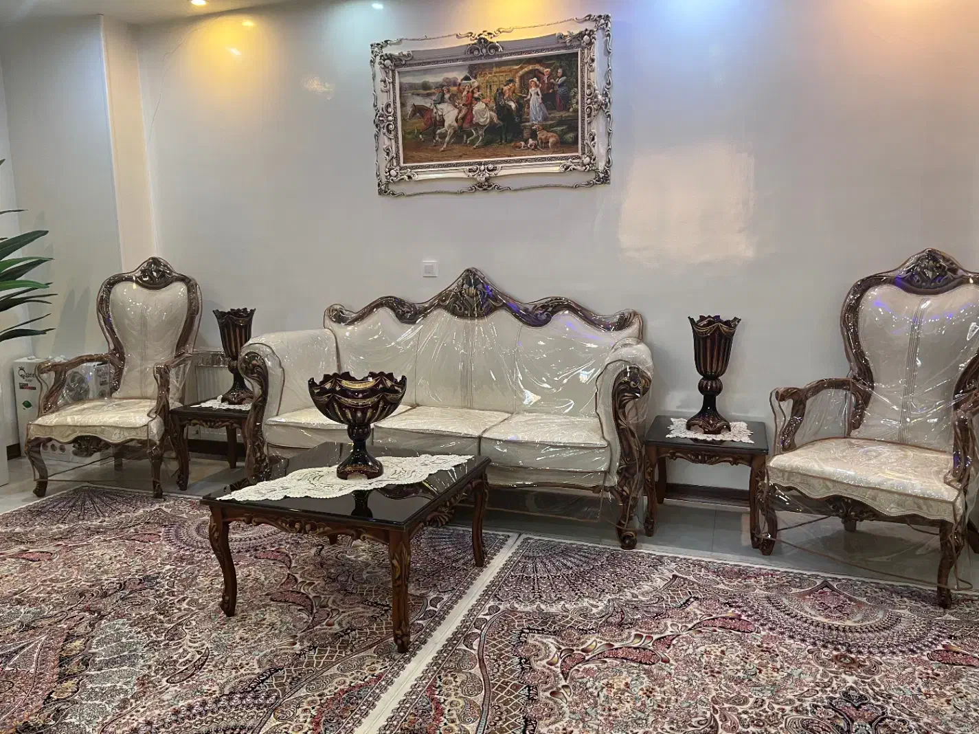 مبل استیل ۹ نفره در حد نو|مبلمان خانگی و میز عسلی|تهران, شهرک صادقیه|دیوار