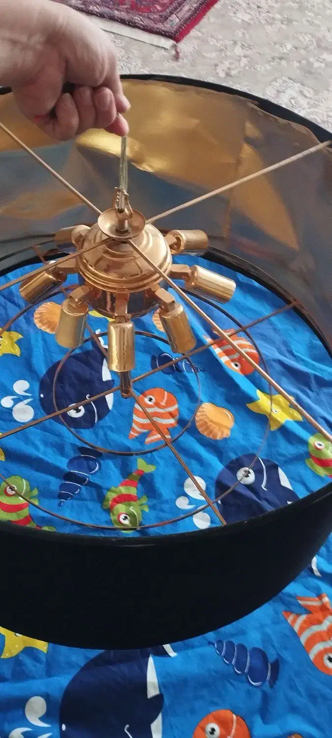 لوستر مخمل گرد اویز دار|لوستر و چراغ آویز|کرمانشاه, |دیوار