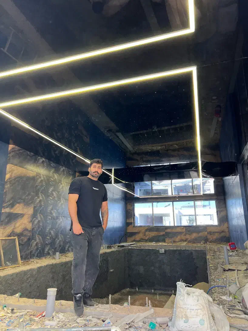 سقف کشسان-آسمان مجازی لاین نورپردازی استخر|مصالح و تجهیزات ساختمان|شیراز, زرهی|دیوار