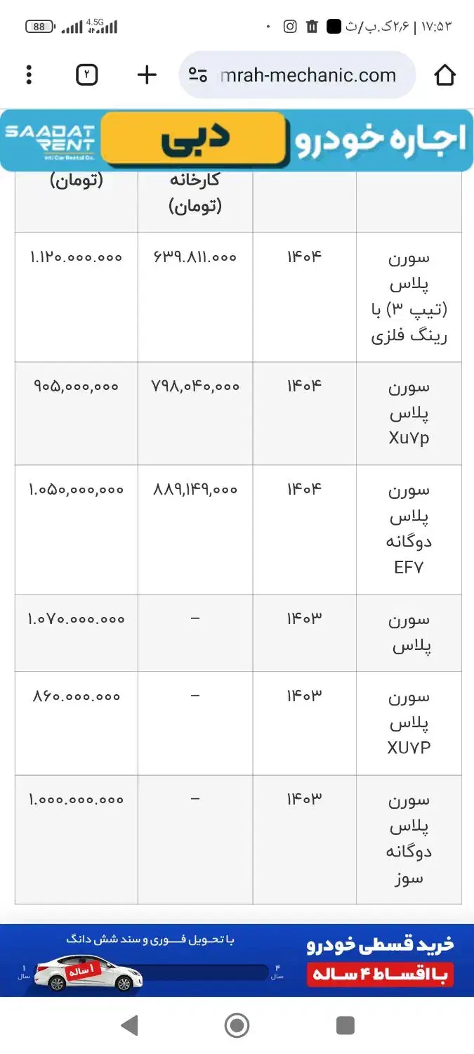 حواله یک دستگاه سورن پلاس xuvp به فروش میرسد|خودرو سواری و وانت|دماوند, دماوند|دیوار