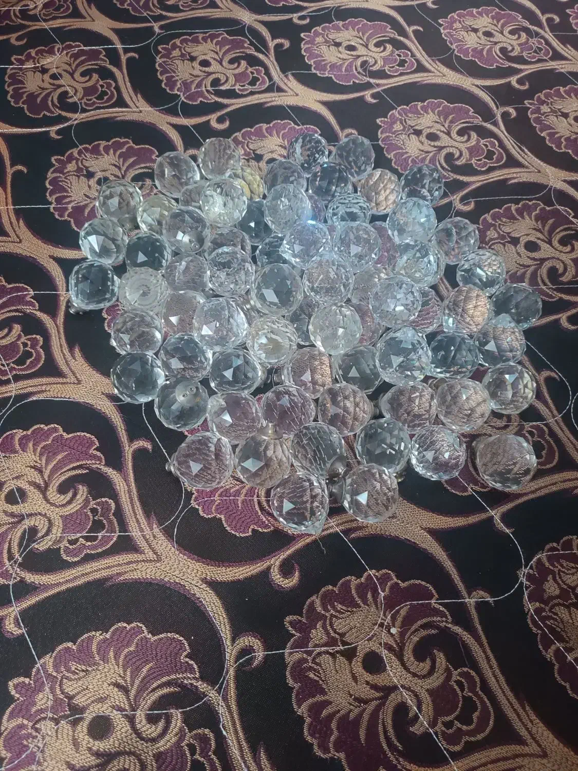 گوی کریستالی لوستر دانه ای/برنز/لوستر/شمعدون|لوستر و چراغ آویز|فردیس, قریشی|دیوار