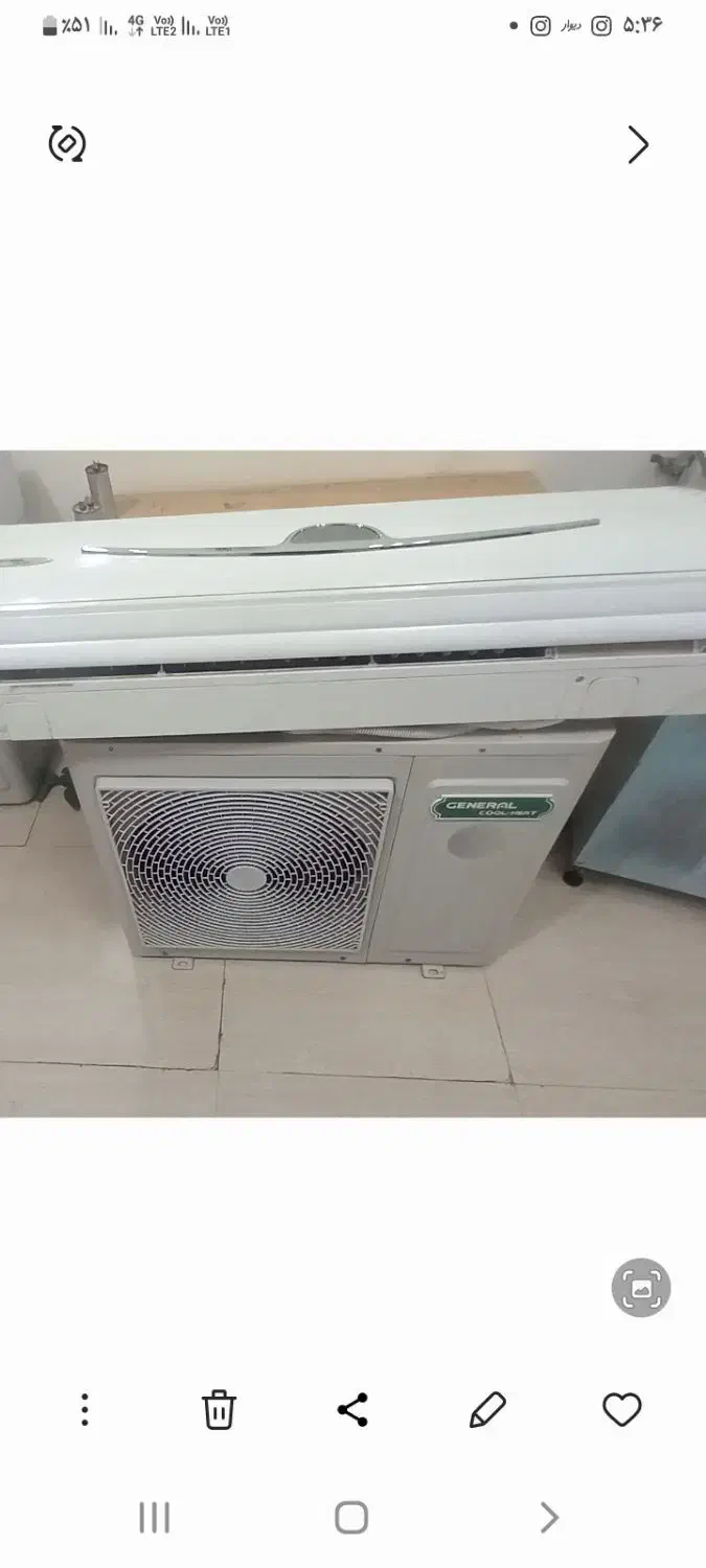 اسپیلت ۳۰ جنرال لبخند تمیز فابریک تکمیل|کولر گازی و فن‌کوئل|گالیکش, |دیوار