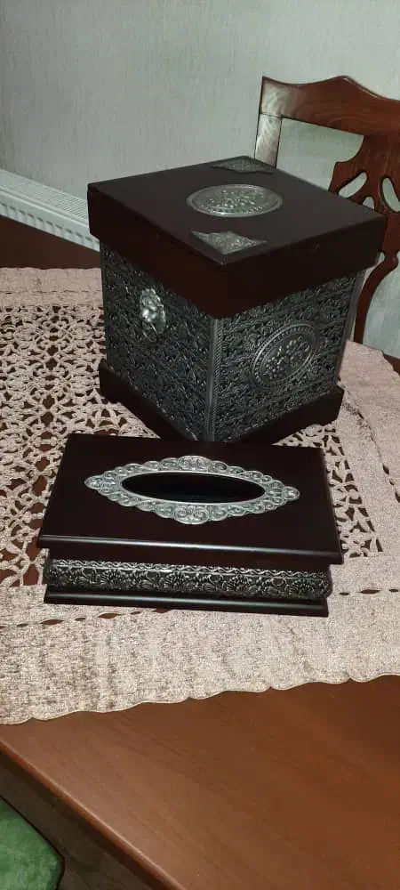 ست سطل زباله و جای دستمال کاغذی بسیار زیبا|صنایع دستی و سایر لوازم تزئینی|رشت, نیکمرام|دیوار