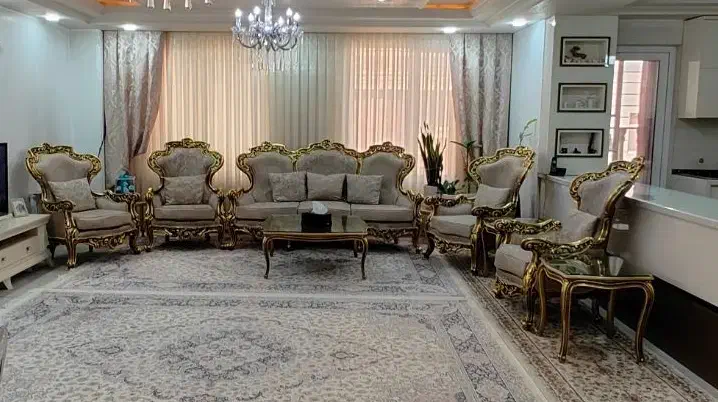 مبلمان استیل ومیزناهارخوری باچوب راش ورق طلا|مبلمان خانگی و میز عسلی|اسلام‌شهر, شهرک واوان|دیوار