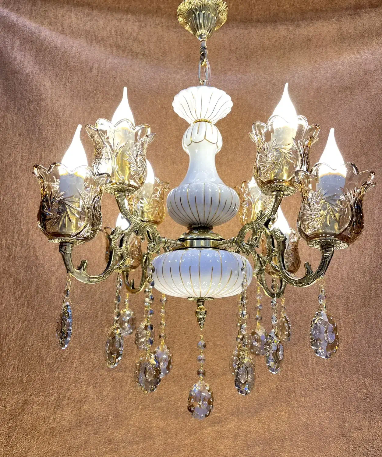 لوسترتاج ستون وزیردستگاه سرامیکی مورانا۴شاخه۸شعله|لوستر و چراغ آویز|تهران, نعمتآباد|دیوار