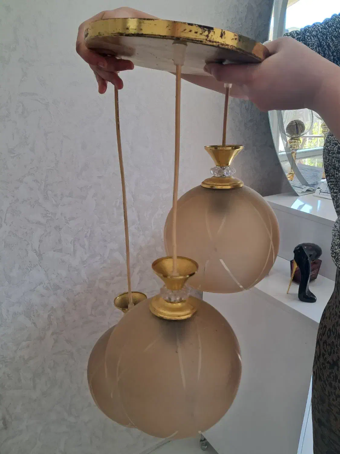 لوستر سه شاخه|لوستر و چراغ آویز|همدان, |دیوار