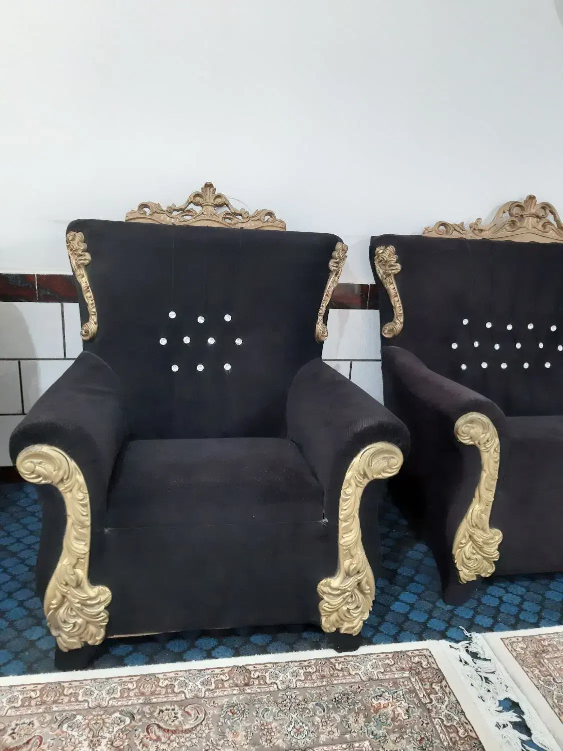 مبل۷نفره و میزشیشه ای|مبلمان خانگی و میز عسلی|نورآباد ممسنی, |دیوار