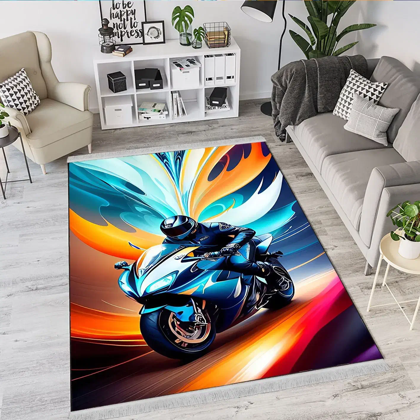 فرش موتورسوار|فرش|تبریز, |دیوار