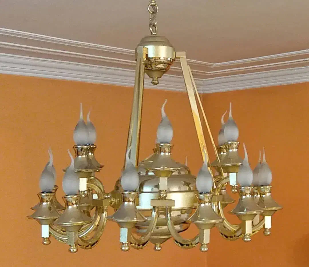 لوستر ۱۸ شاخه طلایی برند|لوستر و چراغ آویز|همدان, |دیوار