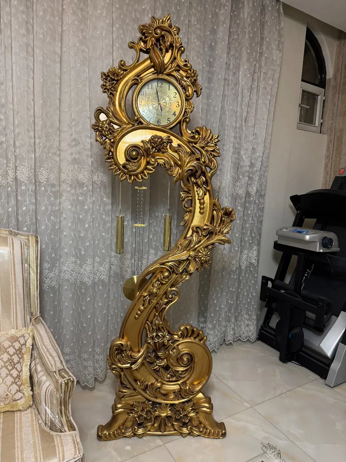 ساعت طلا کوب چوب راش|ساعت دیواری و تزئینی|رباطکریم, رباطکریم|دیوار