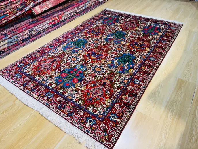 دو تخته فرش بهم بخور بختیاری طرح قاب سماوری|فرش|تهران, سلسبیل شمالی|دیوار