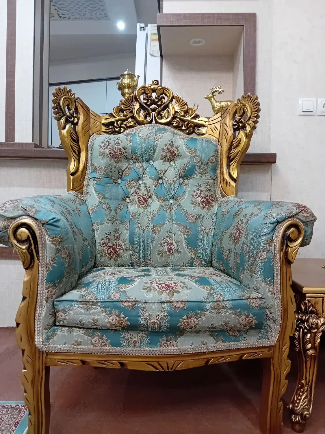 مبل سلطنتی ۹ نفره چوب راش|مبلمان خانگی و میز عسلی|ابهر, |دیوار