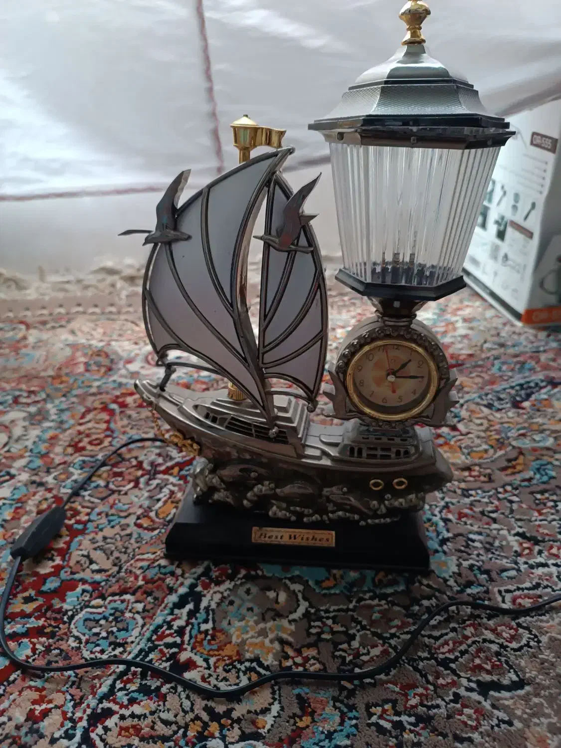 شب خواب ساعت دار زنگ خور|چراغ خواب و آباژور|بیجار, |دیوار