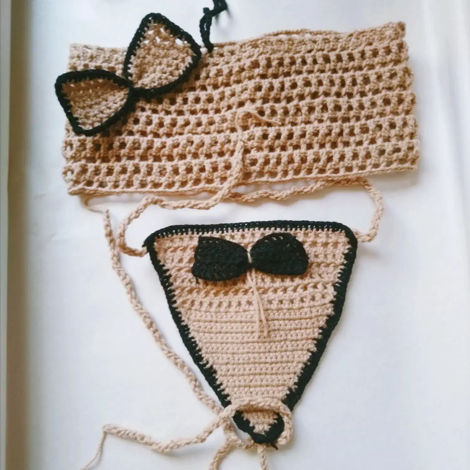 ست قلاب بافی شورت وسوتین و کراپ تاپ دخترانه وزنانه|لباس|شیراز, دروازه قران|دیوار