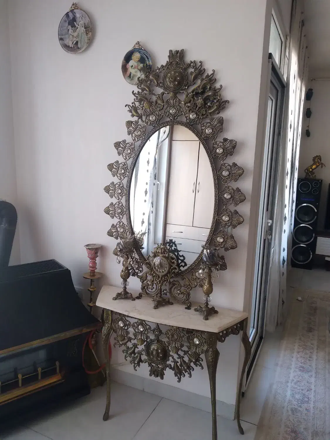 آینه وشمعدانی|آینه|سنندج, |دیوار