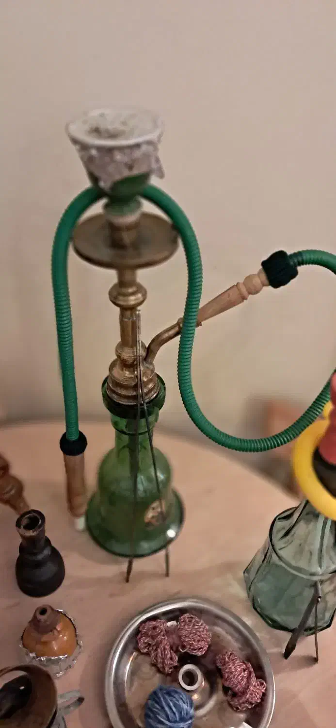 ۶تاقلیون باکلی لوازم ۲۹۰۰ قلیان برنجی چوبی مسافرتی|کلکسیون و سرگرمی|تهران, زرکش|دیوار